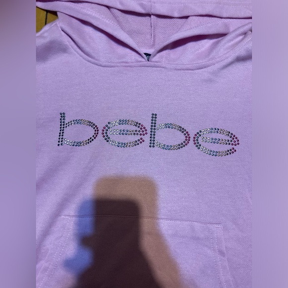 NWT Size Large BEBE Sport Rhinestone Pullover Hooded Sweatshirt - Picture 2 of 16